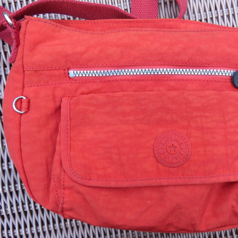 Kipling Red Medium Crossbody Bag, Euc - image 7